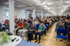 ZADAR - 05.05.2026 - Predavanje Korada Korlevića održano u prostoru Odjela za mlade Gradske knjižnice Grada Zadra