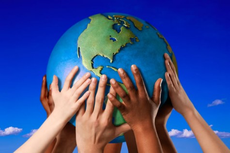 Ilustracija: držanje zemaljske kugle